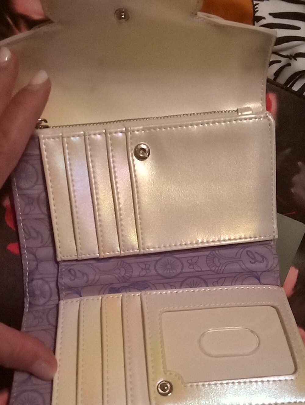 Loungefly Wicked Wallet Or Clutch - White/Incandescent Pearl Mint And Pink - Picture 2 of 10